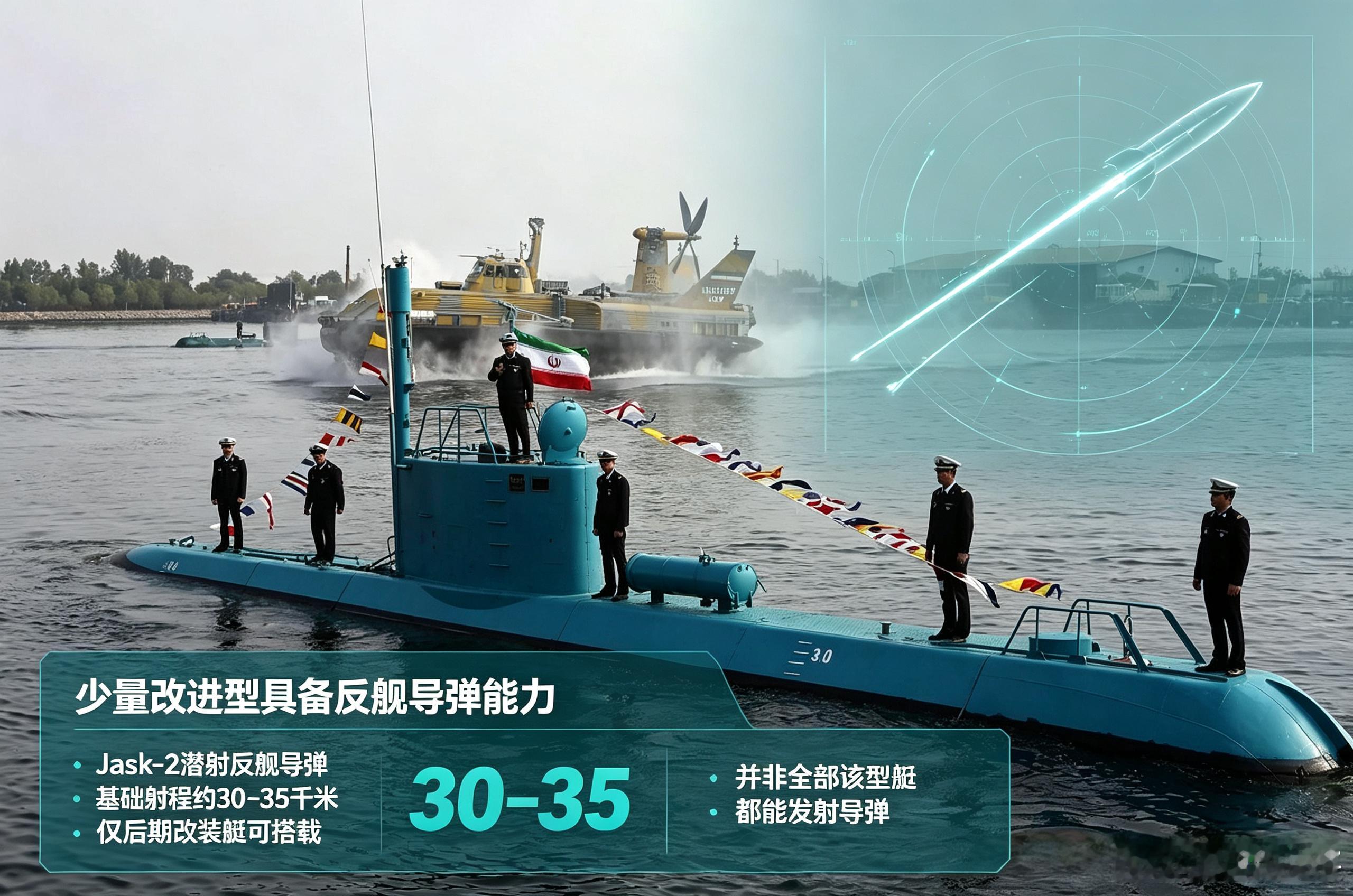 加迪尔级是伊朗革命卫队的国产微型柴电潜艇，原型来自朝鲜玉高级潜艇，2007年正式服役。艇长29米，水