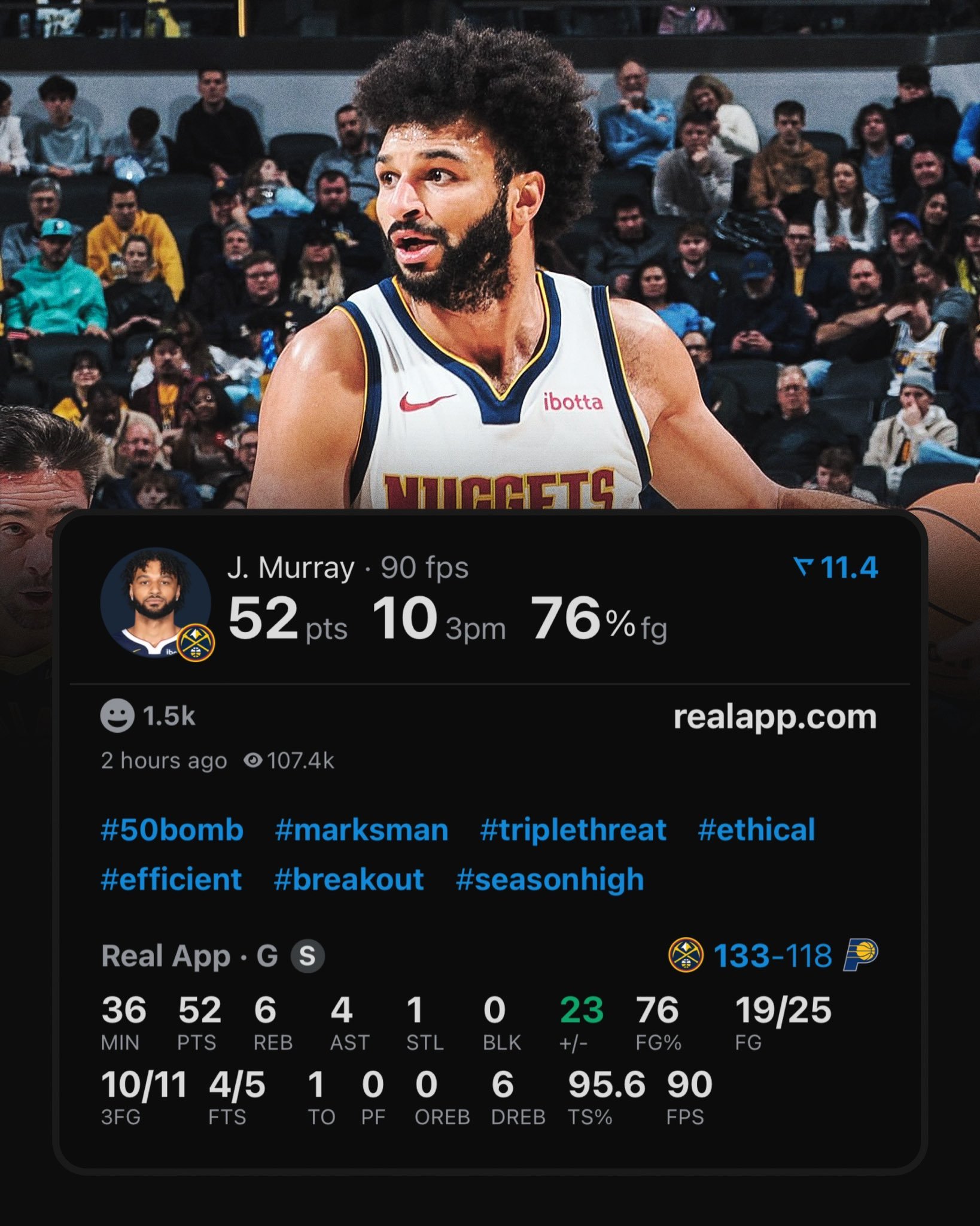 什么水平？？今天的穆雷：——投篮29中15，三分11中10，罚球5中4——得到5