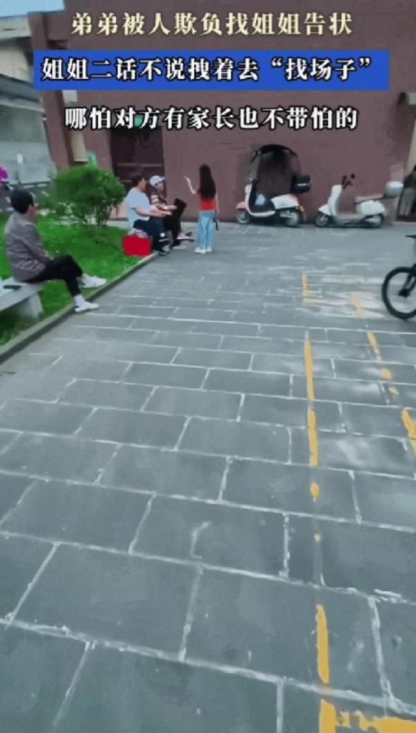 “我弟弟，只能我欺负！”湖北姐姐听说弟弟在小区被欺负，拉着他就冲了过去。面对对方