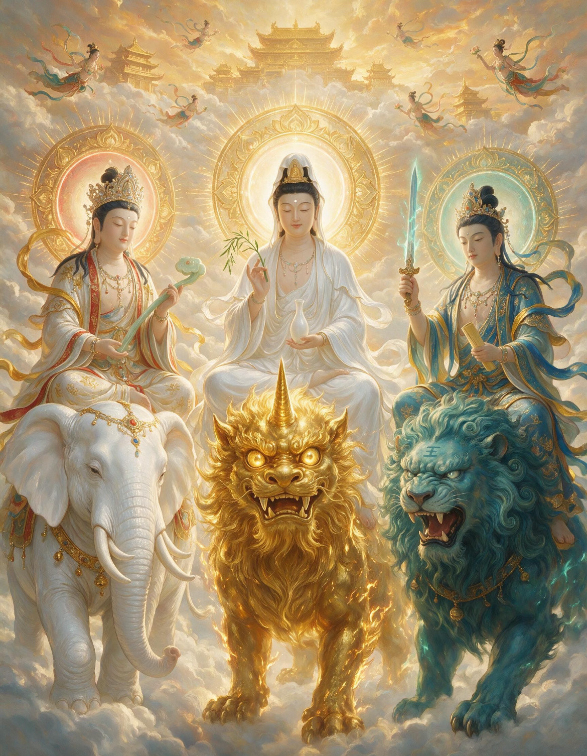 刷到西方三大菩萨🙏便是命中的缘分磁场互相吸引，福运到来留下：心想事成，时来运转