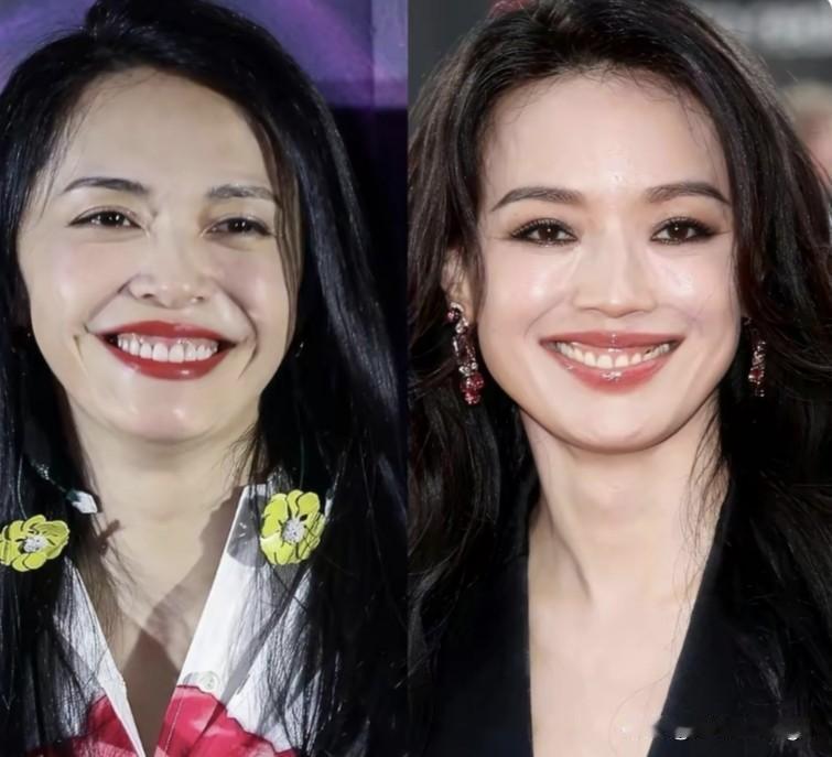 姚晨和舒淇都是出名的大嘴美女，两个人笑起来嘴巴都很大，各有各的味道。姚晨爽朗