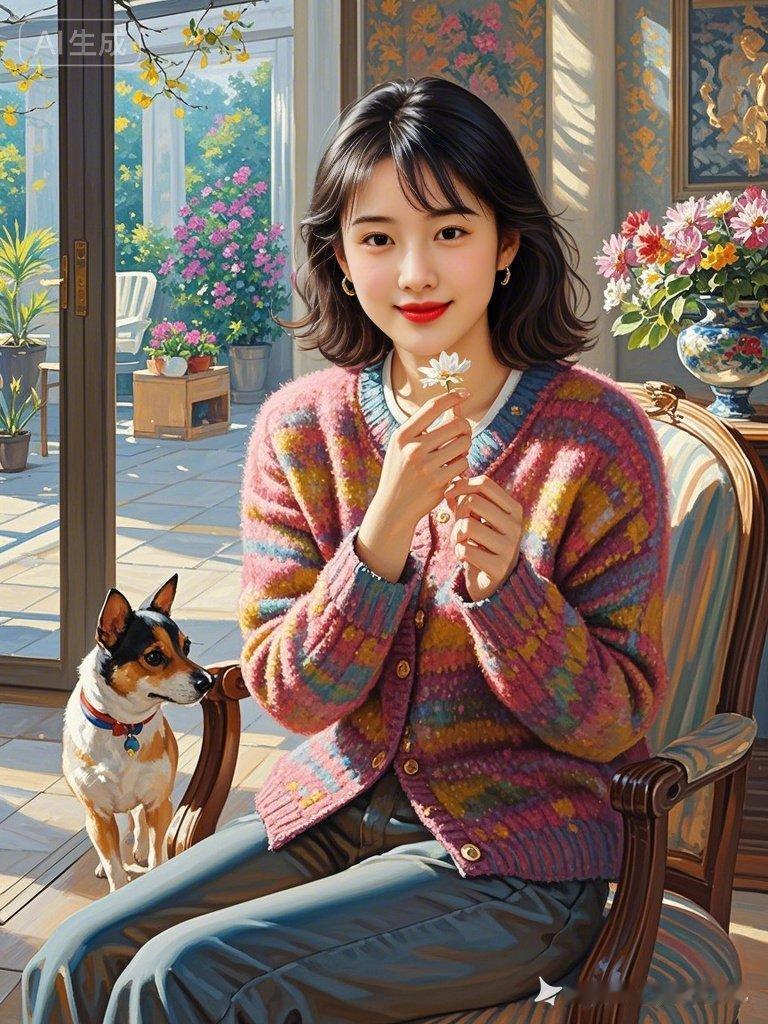 阳光洒进来的午后，与爱犬相伴的温馨时光。🌞🐶💕