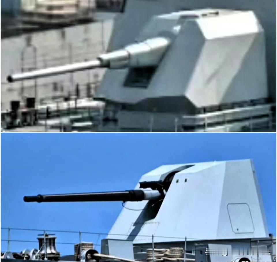 目前东西方最大口径舰炮对比:我们最新一代选择155口径（上图），而欧美依然是12