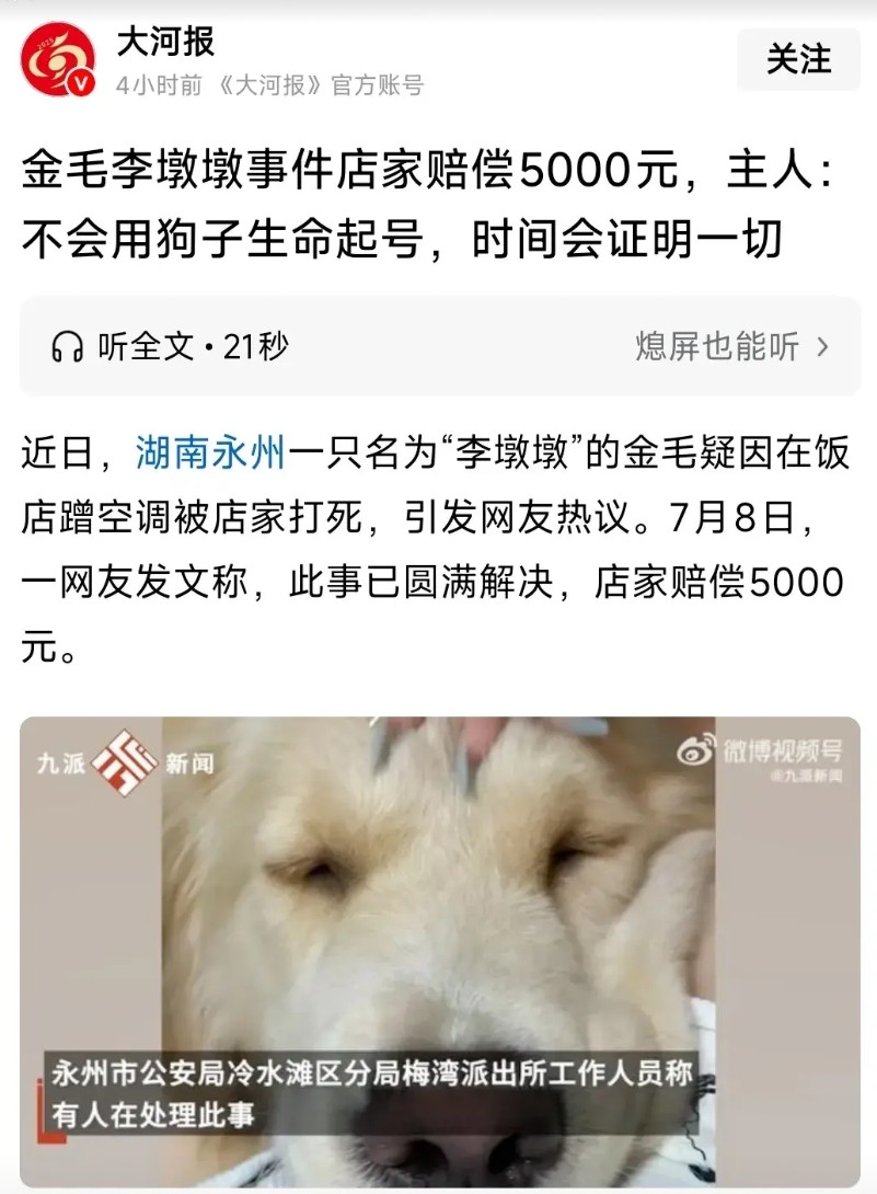 狗主过错凭什么要店家赔偿5000元？稀泥不是这样和的。谁告诉我们狗进入饭店是为了