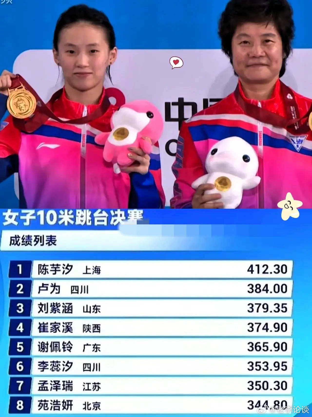 我有种预感，国家队正在重新洗牌。原因很简单。首先，这次全运会全红婵可以说是复出失