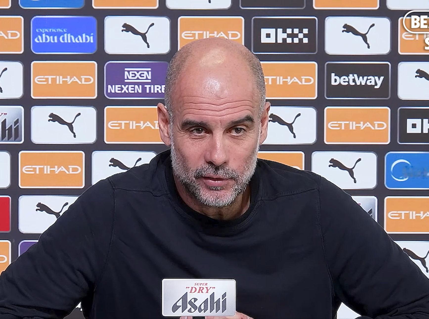 问：曼城近期伤病人数居高不下的原因是什么？瓜迪奥拉：原因？比赛场次太多。这种情