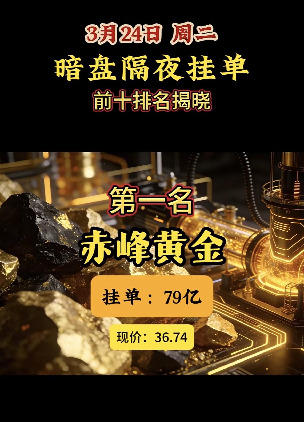 3月24日暗盘隔夜挂单排行榜出炉昨天3月23日暗盘隔夜挂单的情况很值得说道。