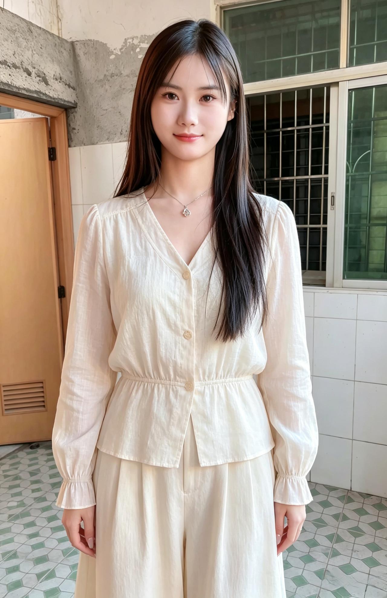 你是春日里最温柔的一抹留白，不与繁花争艳，不与流云争飞。一袭素衣，便温柔了整