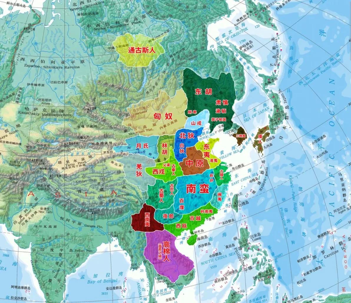 先秦时期的各地称呼，中原就那么小一块地。而且主要就是今天的河南地区，和其他邻省的