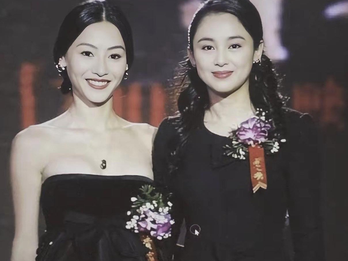 当年陈红和张柏芝的合影，怎么感觉陈红更美，美得端庄大气！可能是内地和港台风格不一样吧，陈红的脸型比张