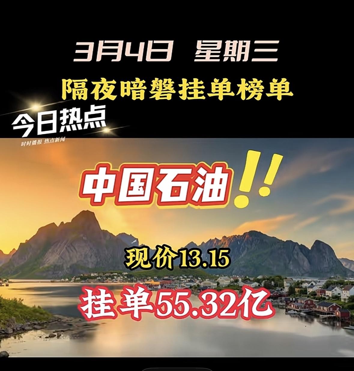 洲际油气今日飙升，现价7.51，挂单15.22亿！中国石油股价13.15元，