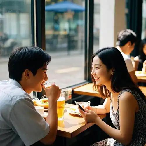 昨天与女友约会。中午我洗了热水澡，头发也弄得干净。从衣柜里找了件最好的厚夹克。反