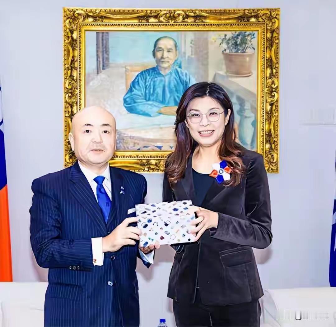 看到了吗？装都不装了。国民党新任主席郑丽文与日本驻台代表片山和之会面了。更令