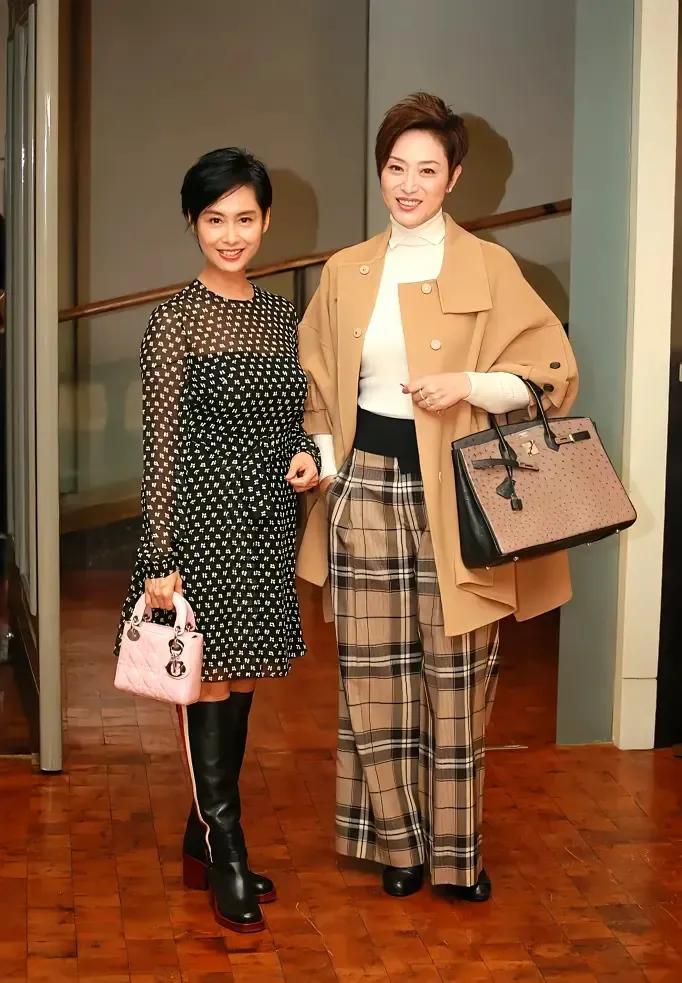 朱茵同框大5岁陈法蓉，只能说身高、气场都略有不足！年轻时候那么有灵气的朱茵，人