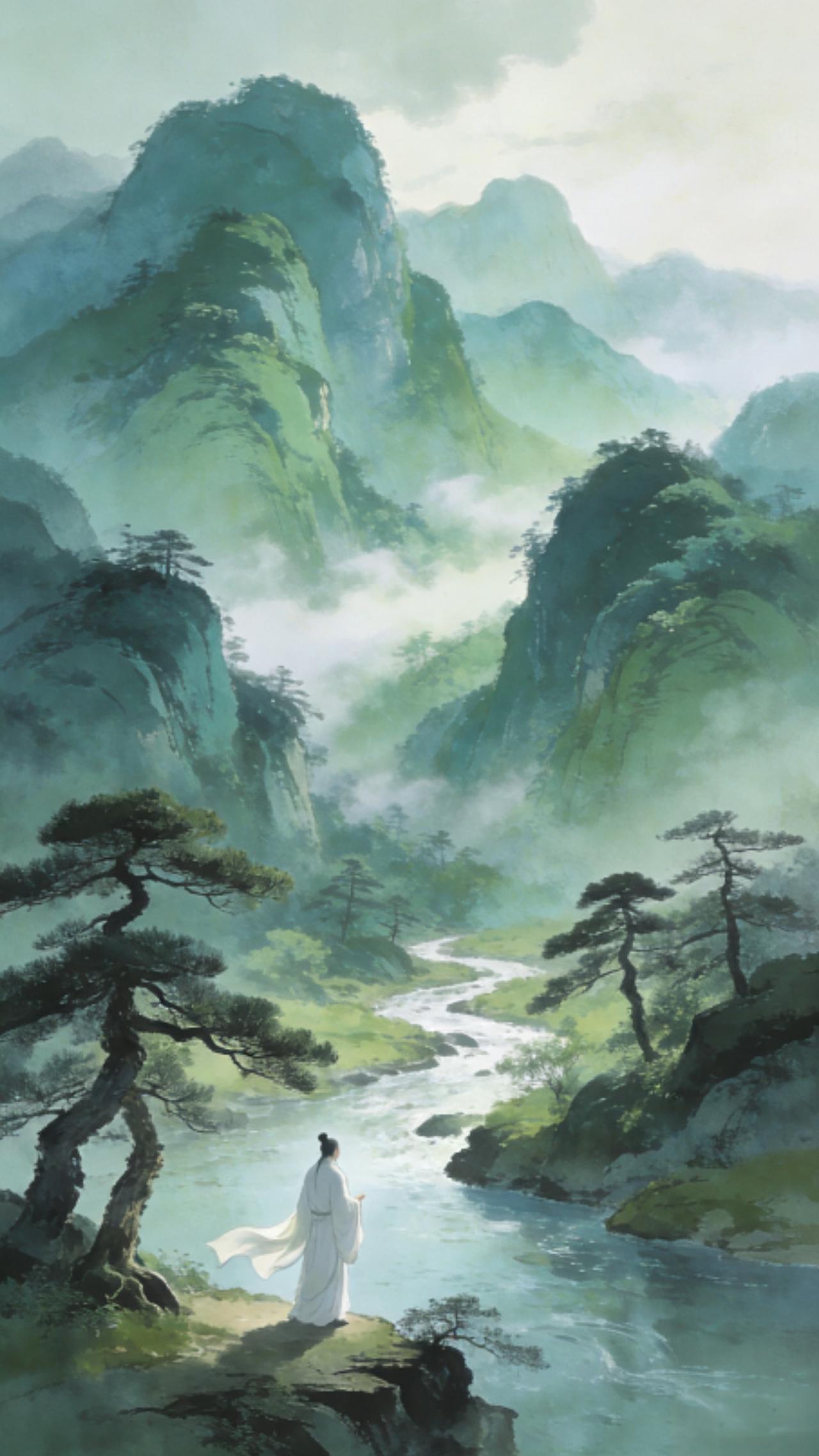 下联：轻吟韵自幽。