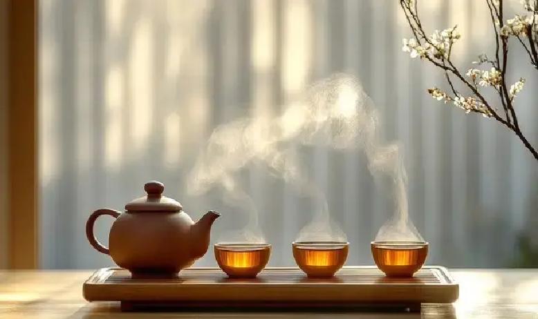 朋友来家里做客，最舒服的事儿就是坐下来，烧一壶清泉水，用活火慢慢煮开，茶叶在盏里