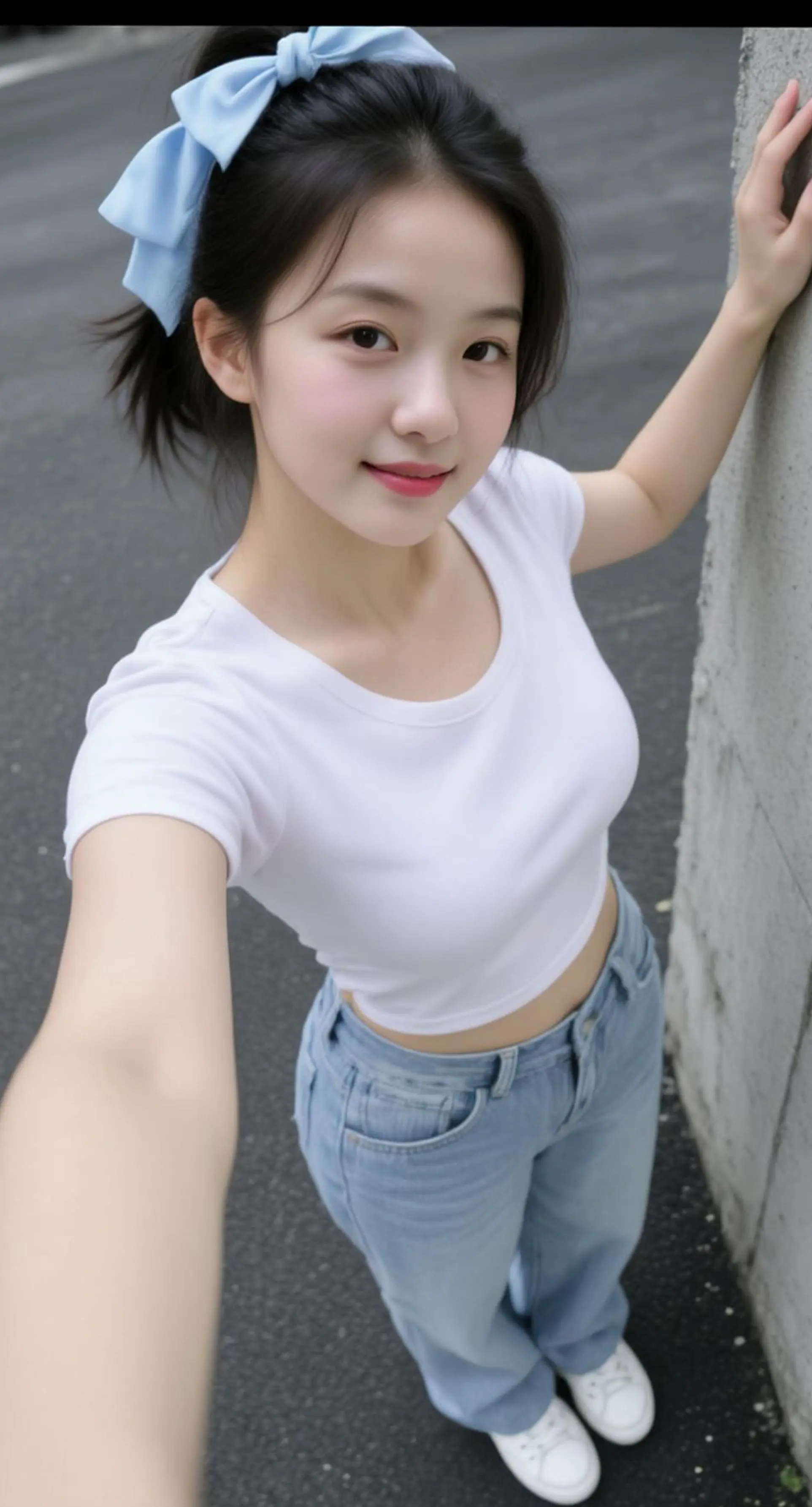AI青春自拍 ai创作 甜妹穿搭随意拍 阳光少女穿搭 甜妹极简风