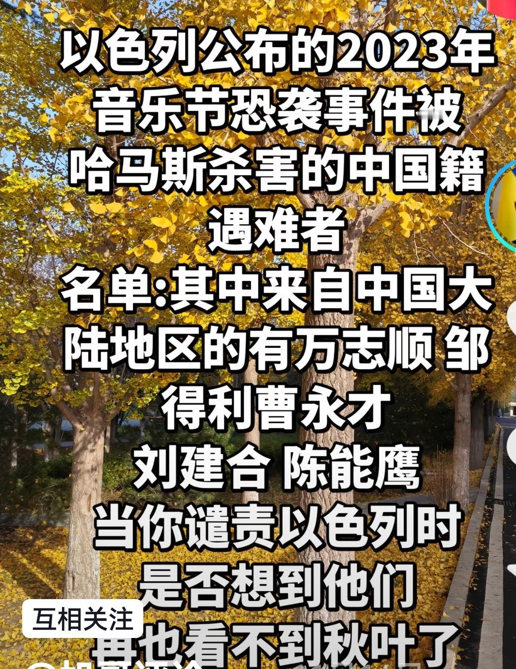 【在声讨以色列时候】以色列公布2023年音乐节恐怖袭击事件中，被哈马斯杀害的中