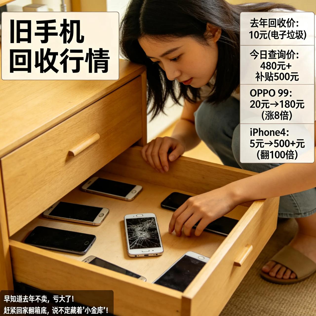 -原来家里的旧手机，都是藏着的小金库！昨天翻抽屉，翻出一台碎屏开不了机的