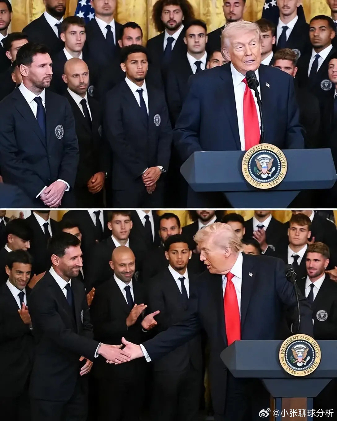 特朗普全程在讲伊朗古巴！梅西变脸色疑不满小马哥:我们被他骗了3月6日，美职联冠