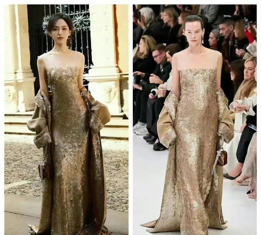 唐嫣穿这套高定太美了，直接把模特秒杀掉。