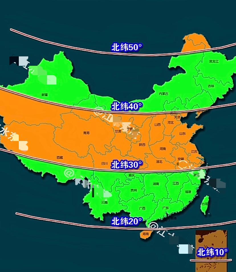 一张图就看明白你家乡在哪个纬度！山西的纬度正好，但是气候同比山东得差4度。如果海