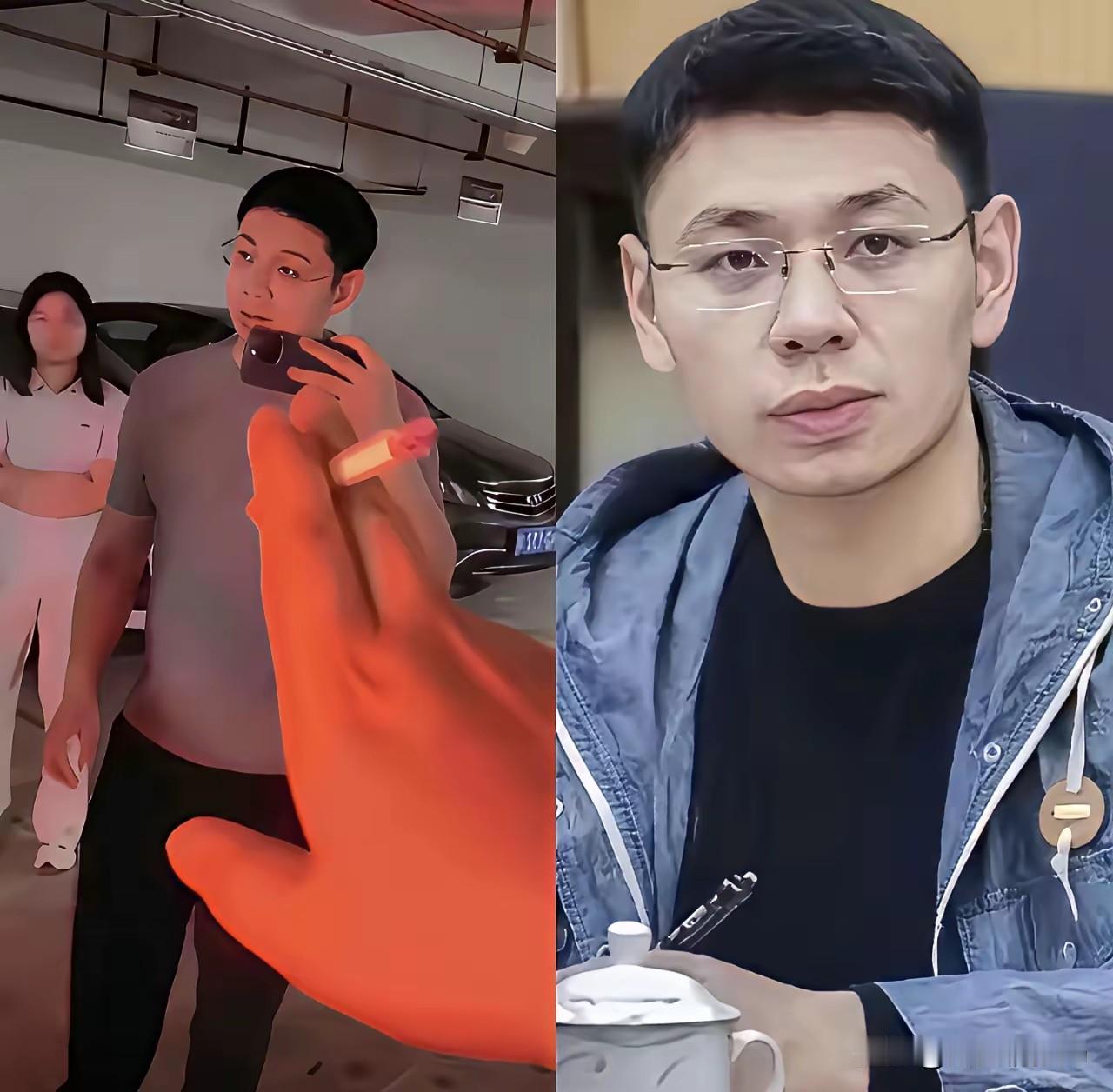 真是人不可貌相，翻看彭女士男友雷某的两张照片，反差实在太大！一张照片里，他戴