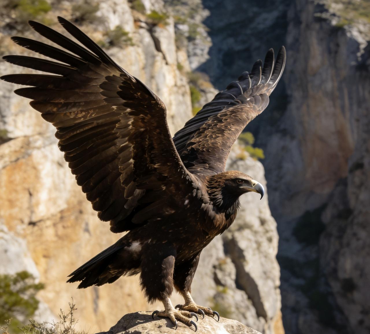 珲春公路上惊现“座山雕”！猛禽王者霸气侧漏，路人直呼太震撼太