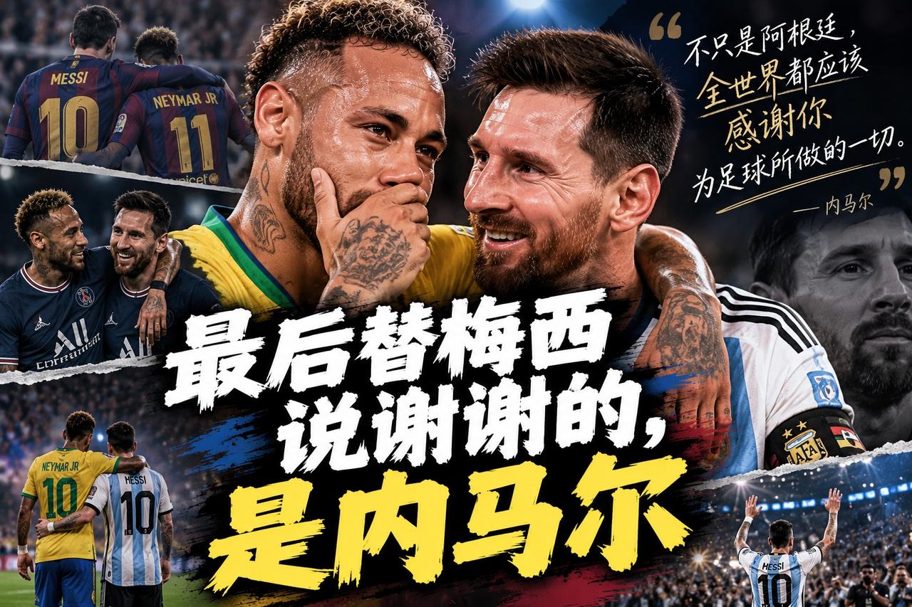 最后替梅西说谢谢的，是内马尔梅西最后一次穿上阿根廷球衣，全场都在说谢谢。