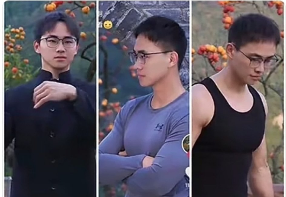 一位叫林小白的驻村干部宣传村里的柿子。一开始的画风是图1最左边的样子，网友觉得这