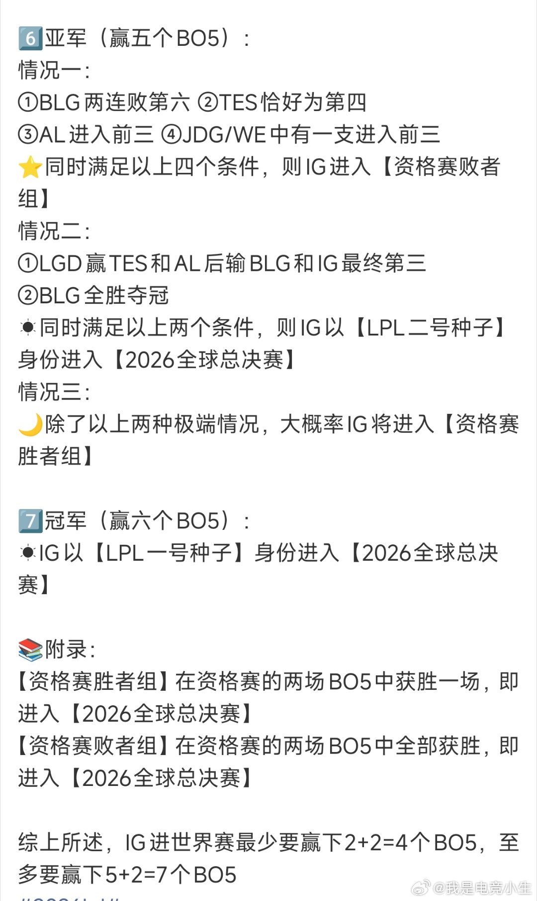 更严谨的来啦！解说怀南分析了IG进入冒泡赛的七种情况！iG如何才能晋级世界赛IG