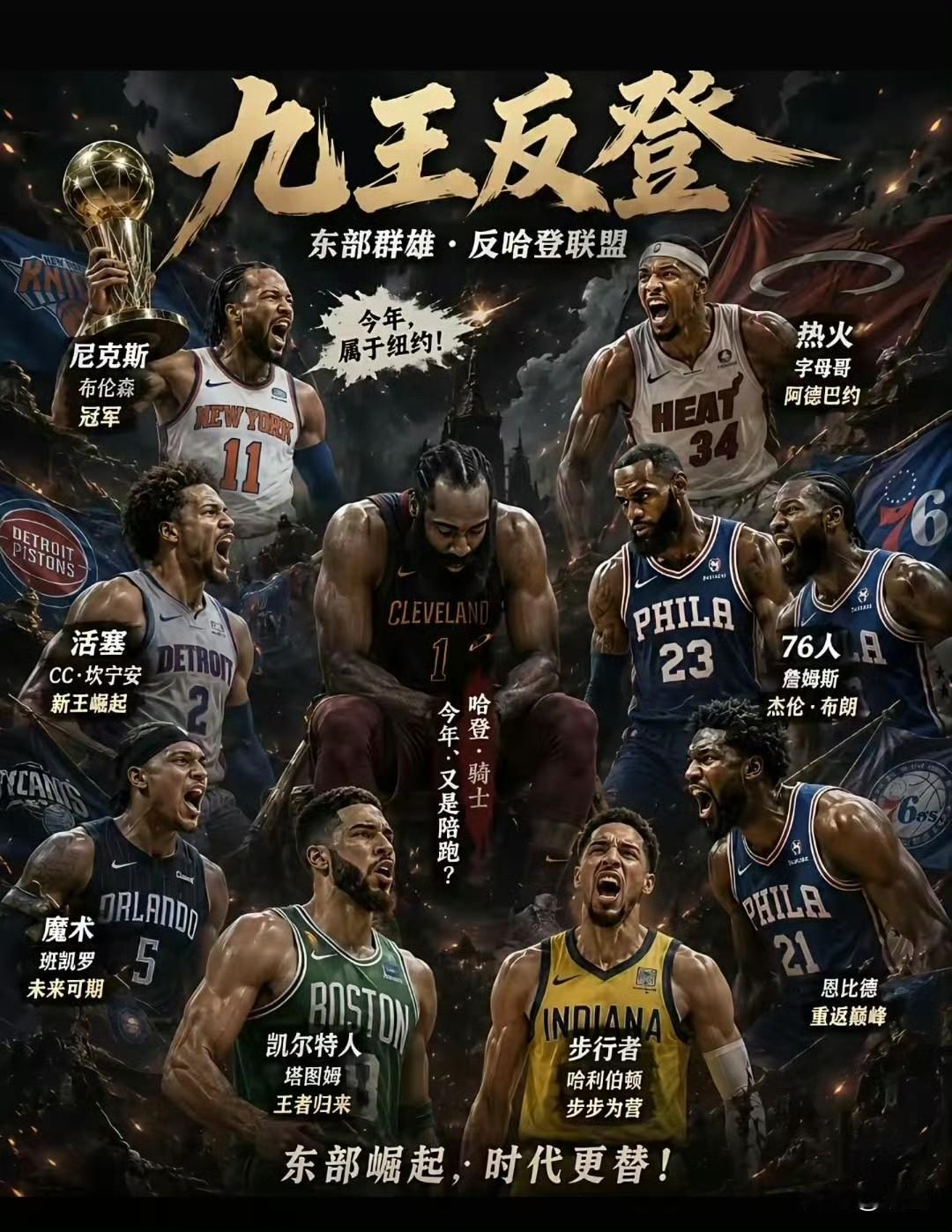 哈登怎么这么倒霉！九王反登！哈登又迎来地狱难度！随着詹姆斯正式入驻76人，东