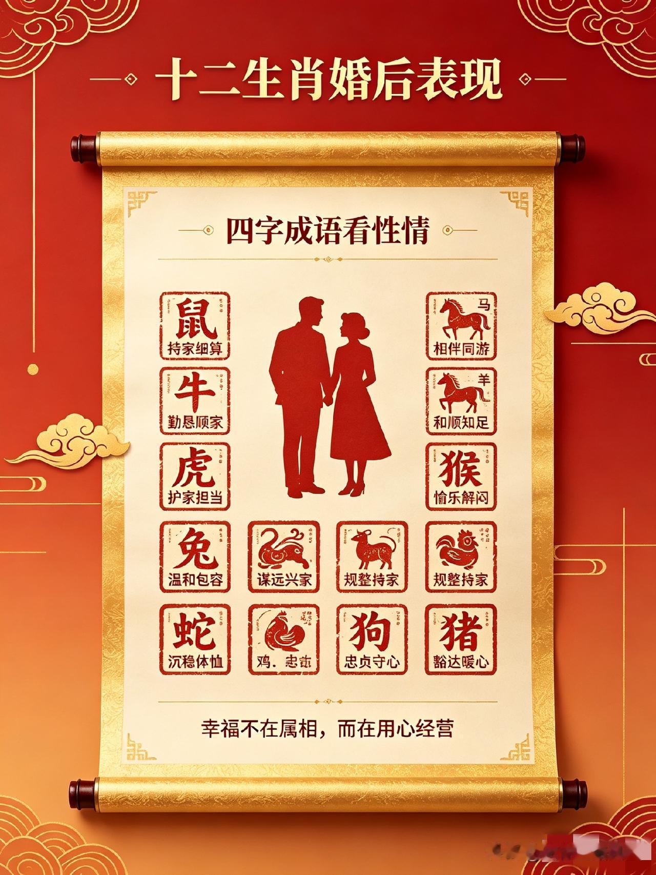 十二生肖婚后的表现，看看说对了吗？1. 鼠：持家细算心思缜密，婚后知道精