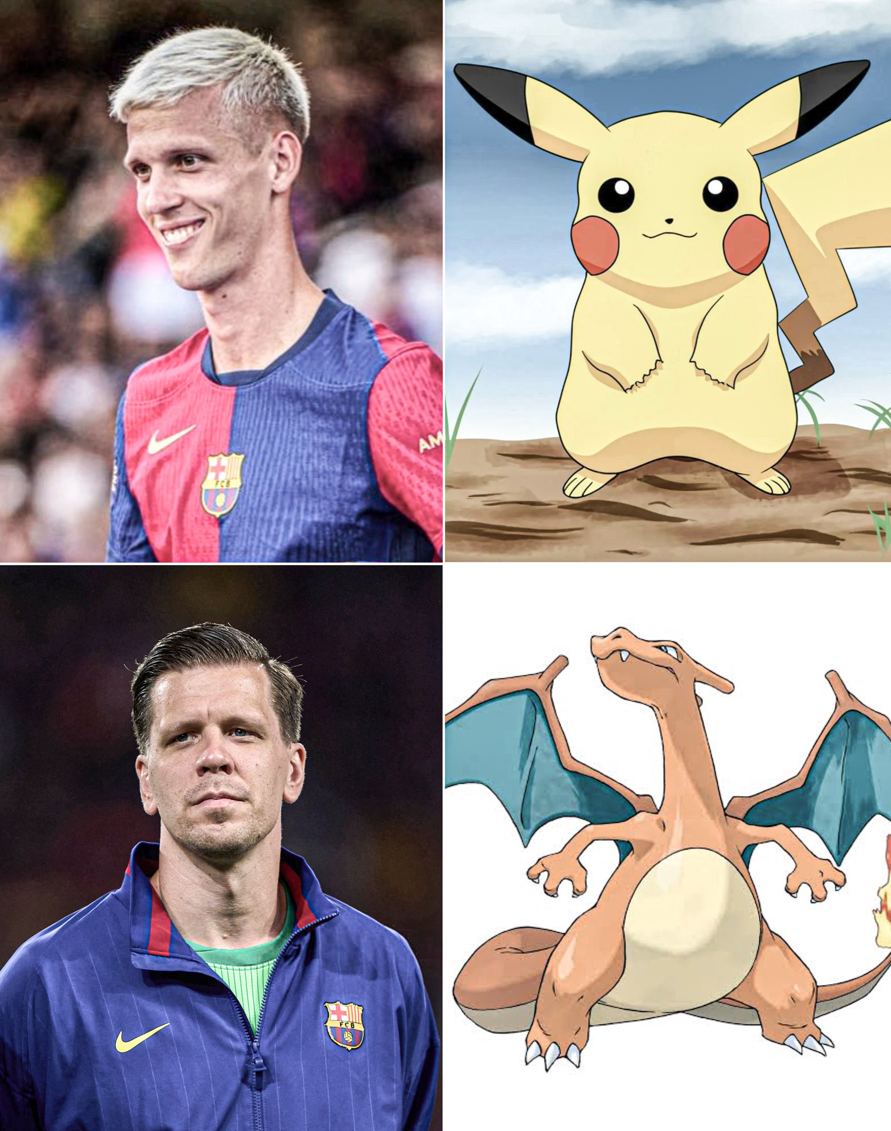 问：巴萨队内有没有像宝可梦的队友❔亚马尔：奥尔莫像皮卡丘，什琴斯尼像喷火龙⚡?