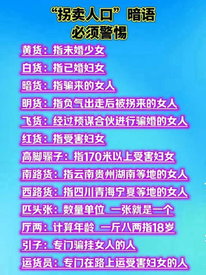 揭秘！这些暗语可能是拐卖人口的陷阱，快告诉家人朋友！​​​