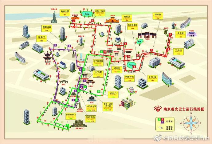 南京美食南京双层观光巴士线路，又名“南京美食线路”