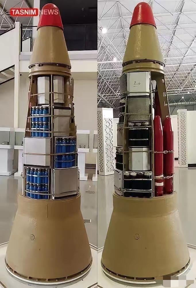 伊朗的先进导弹没多先进。看这个霍拉姆沙赫尔-4型弹道导弹的弹头是不是很山寨？左边
