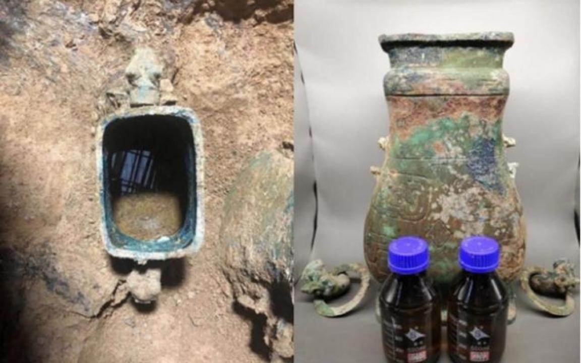 2018年，河南古墓出土了一个铜壶，里面装了足足7斤的不明液体，专家们起初还以为