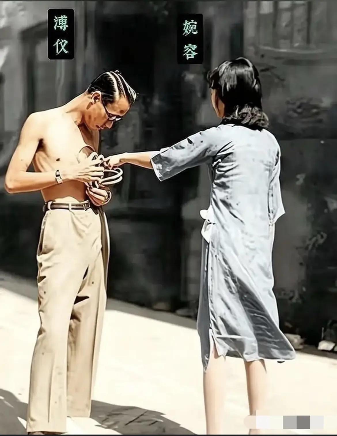 溥仪与京城第一美女婉容的一场婚姻网络上看到一张标注着溥仪和婉容的老照片，据说是1