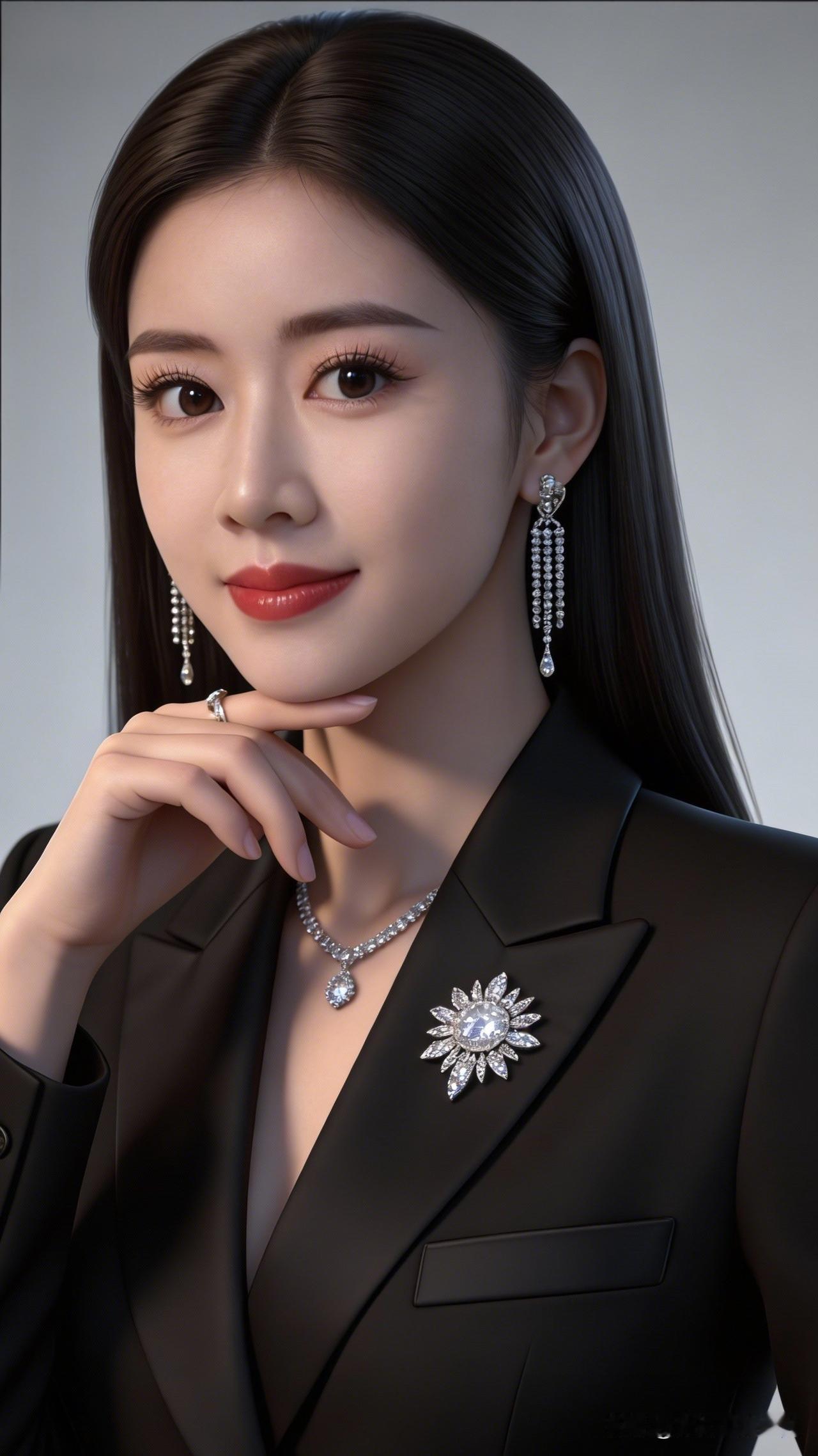 玉佩轻摇，风华绝代。有哪些日常又气质的穿搭推荐优雅黑西装，闪耀珠宝，职场女神风