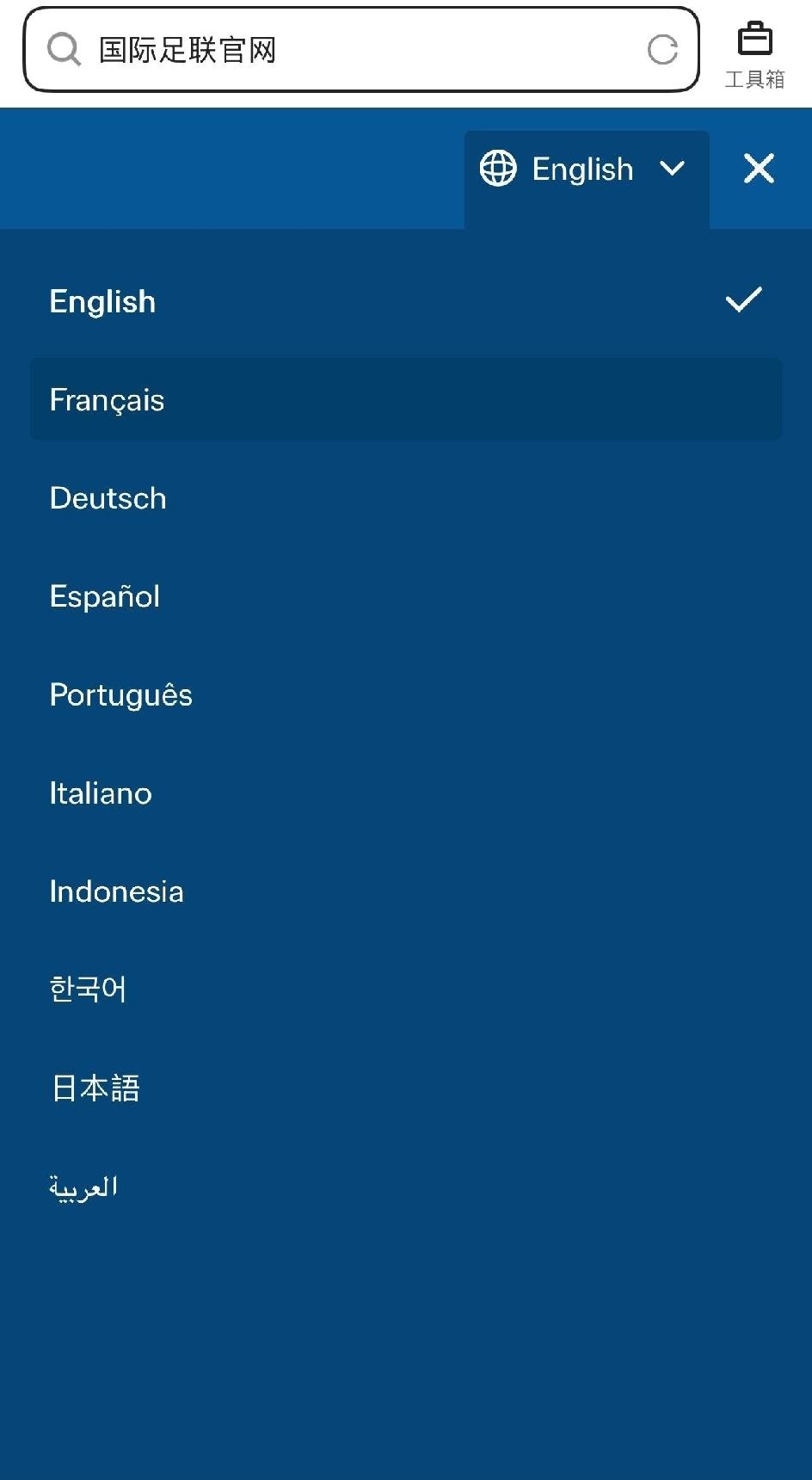FIFA官网未提供中文选项引发争议，立陶宛语（全国人口约280万）等小众语言都被