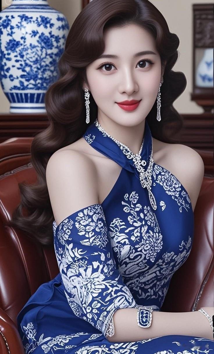 优雅蓝裙，复古风情，梦回民国20岁女性适合旗袍吗