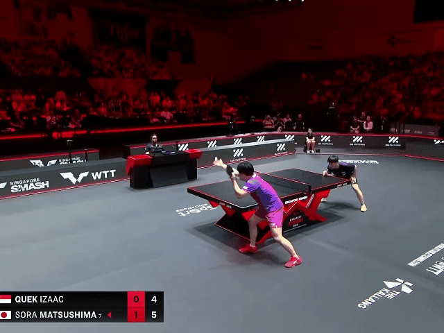 2026WTT新加坡大满贯松岛辉空两次发球被直接罚分，提出鹰眼挑战👀第一次