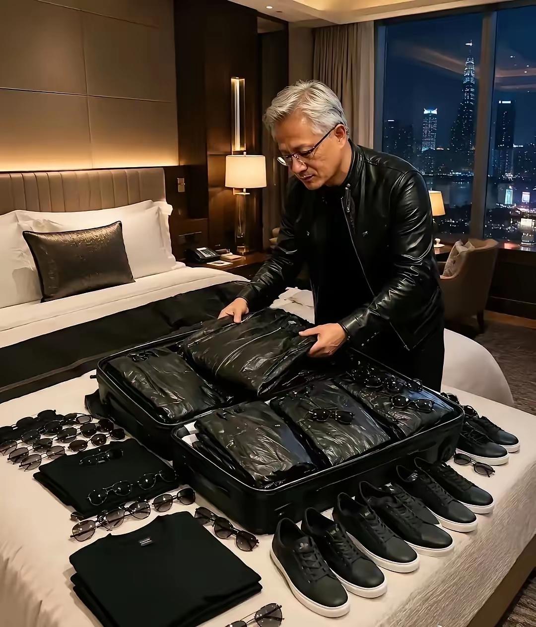 听说大老板都是这样的，穿一样的衣服，一次定好多套，穿一样的鞋子，一次定好多双，不