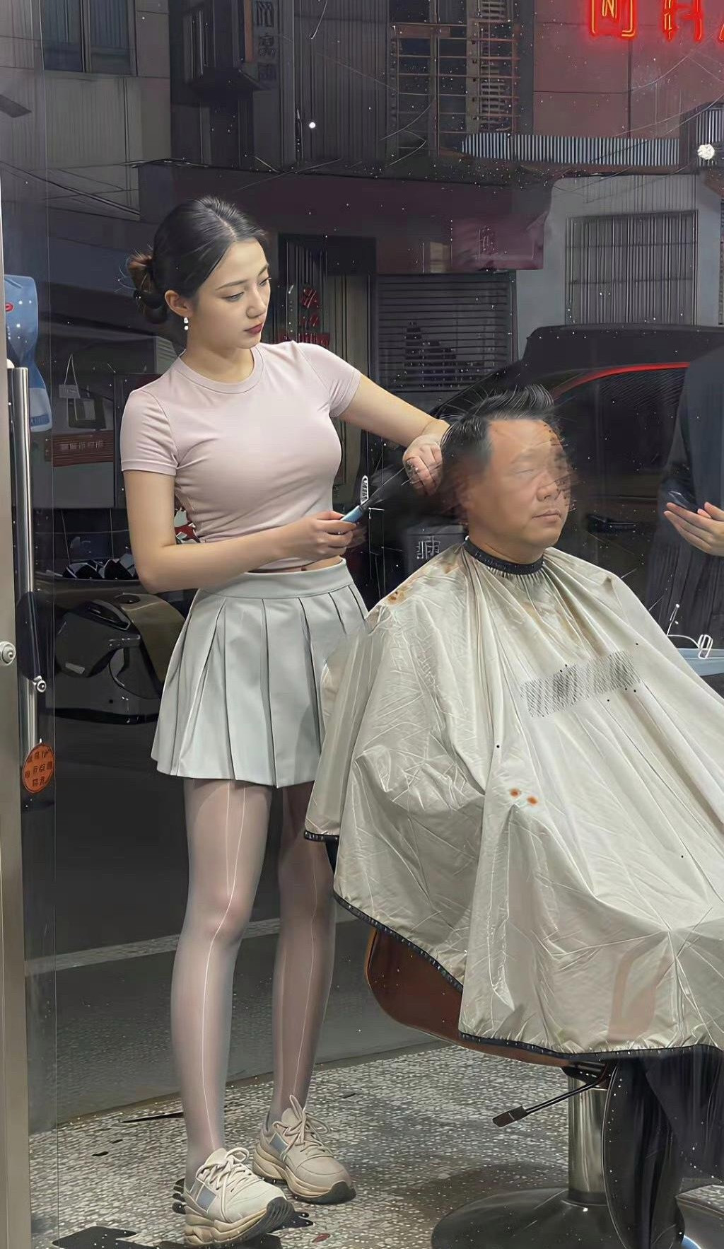 理发到最后，为什么理发师要换鞋？
