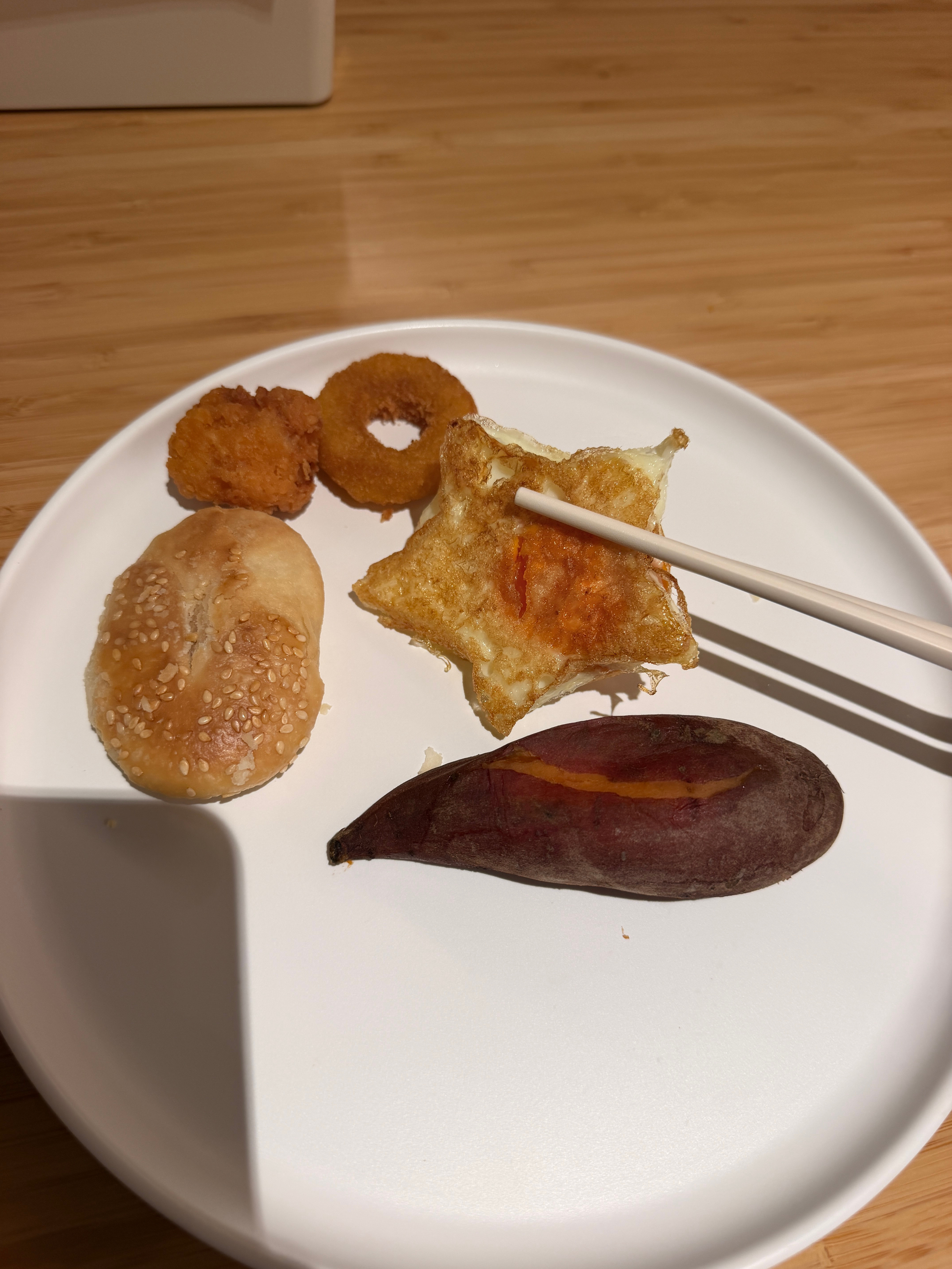 五角星荷包蛋，还有同事圆滚滚的早餐，🌞🌞🌞​​​