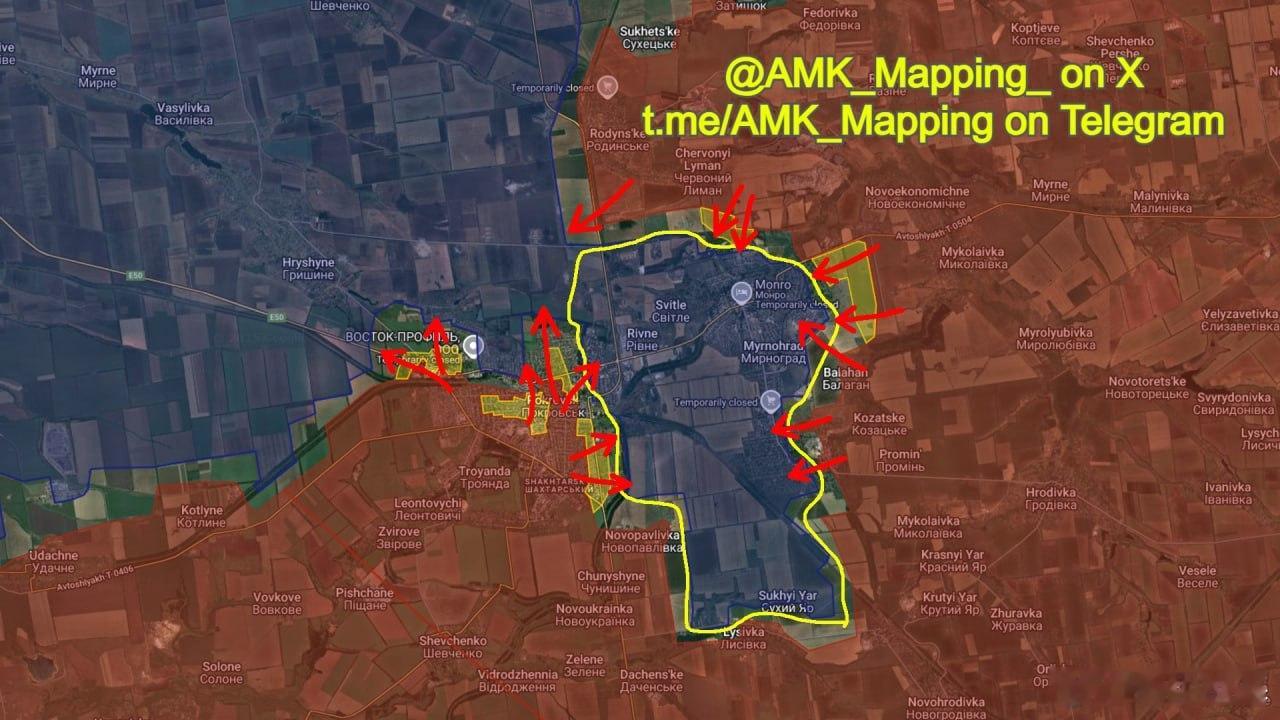 波克罗夫斯克方向的局势对乌克兰而言已达到灾难性的地步。位于米尔诺赫拉德、波克罗夫