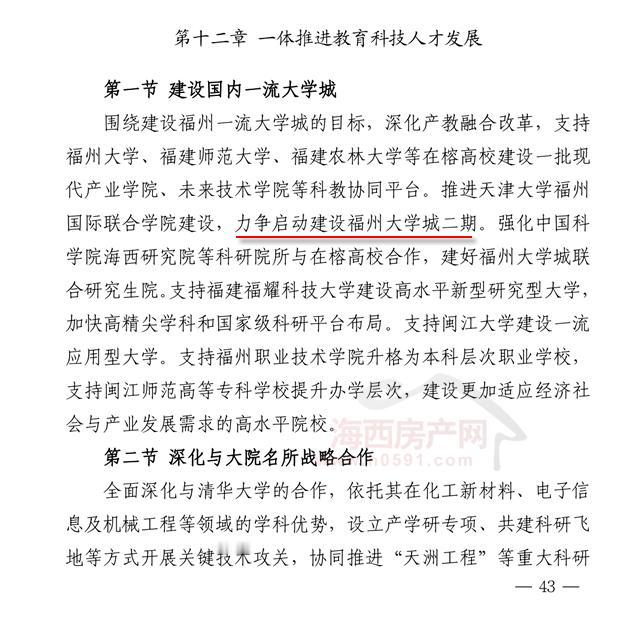 占地9000亩！福州砸466亿建大学城二期！日前，福州市人民政府发布“关于印