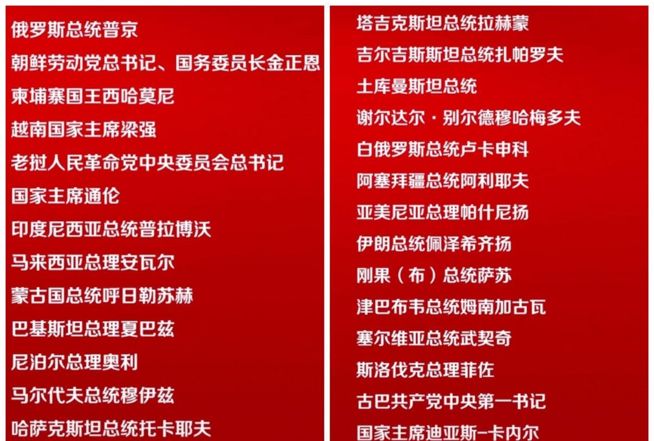 名单来了！将军也要来。主要都是来自亚洲非洲的朋友，欧洲没几个，美洲没有来的。