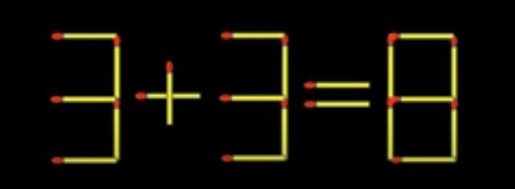 数字的奇妙迷宫中，又一道烧脑谜题登场啦！由火柴棒搭建的等式“3+3=8